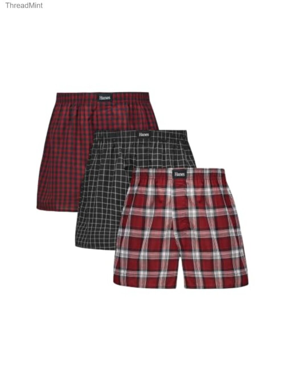 Men's Cotton Stretch Boxers 3-Pack Moisture Wicking Tagless Underwear